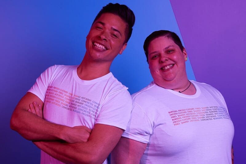 Image of two people wearing Super Soft Unisex Tee